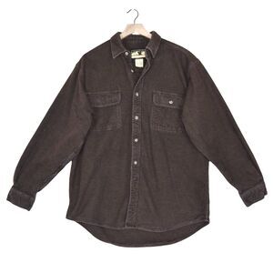 Field And Stream Mens Large Shirt Jacket Faded Brown Flannel Barn Chore Shacket